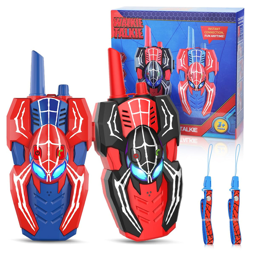 Humzo Spider Hero walkie talkies front view, durable kid-friendly communicator for adventures