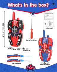 Humzo Spider Hero walkie talkies in gift box, ready for birthdays