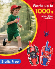 Humzo Spider Hero walkie talkies side view, ergonomic grip for small hands