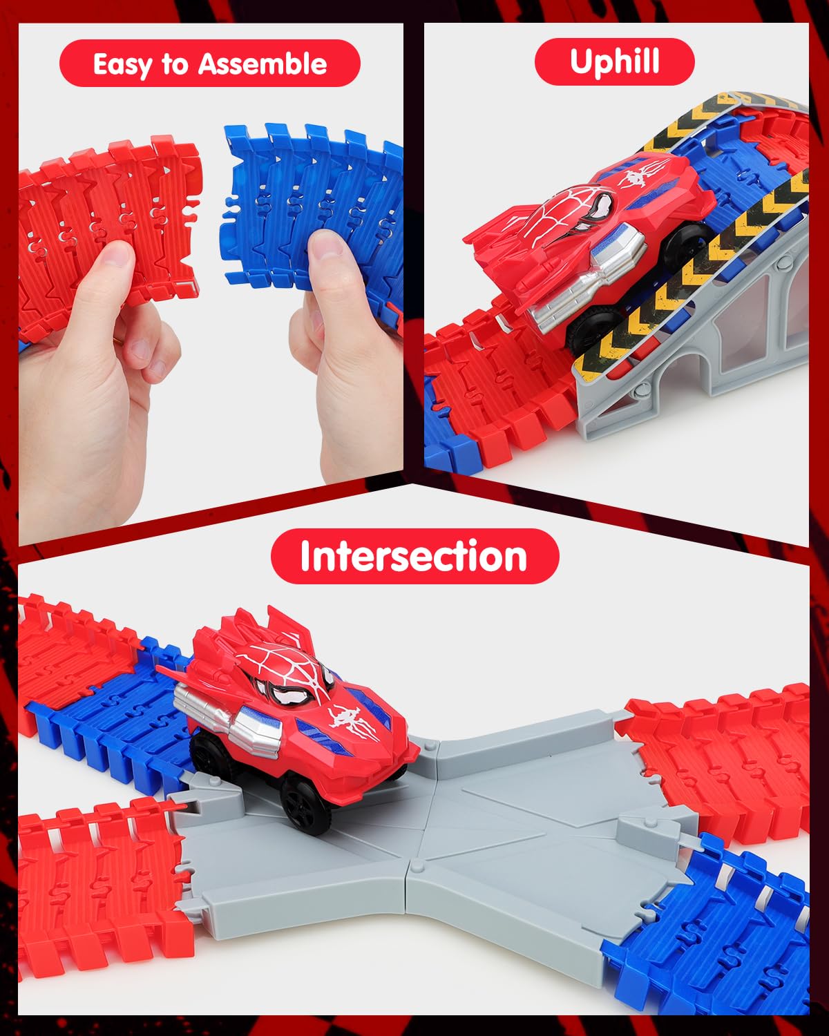 Humzo Spider Tracks 212-piece set with flexible tracks for endless layouts