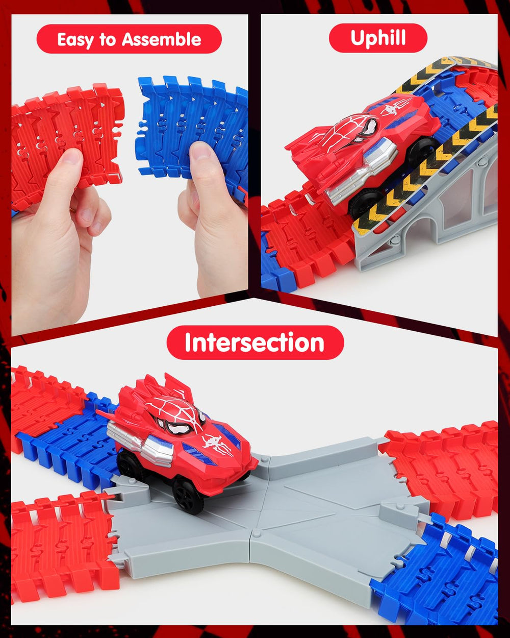 Humzo Spider Tracks 212-piece set with flexible tracks for endless layouts