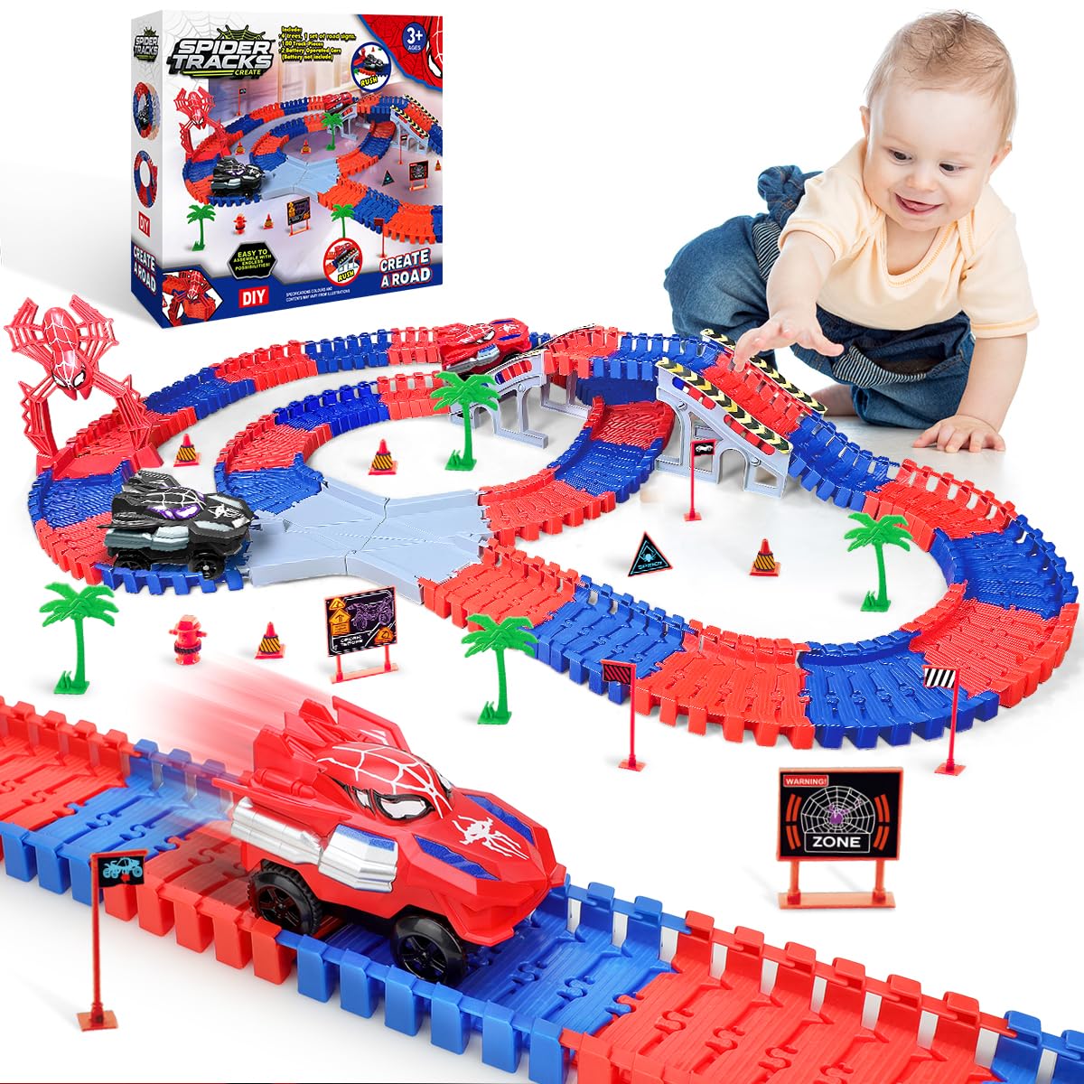 Humzo Spider Tracks: two spider cars on a colorful track for imaginative play