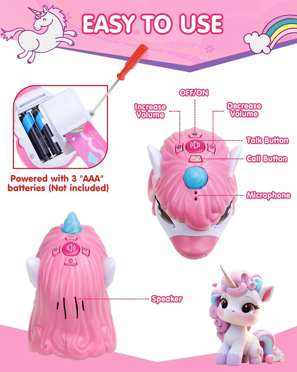 Humzo safety feature battery compartment with screw-lock for parental control.
