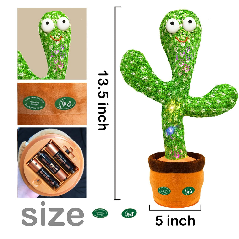 Bright LED glow enhances nighttime play with Hunfur cactus toy