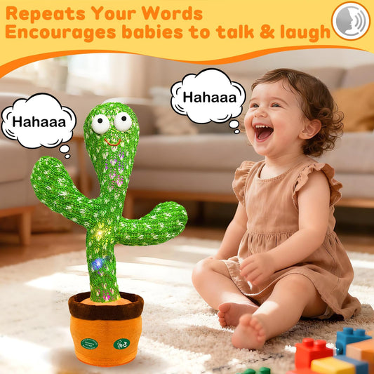Hunfur Dancing Talking Cactus Toy LED lights show during playtime