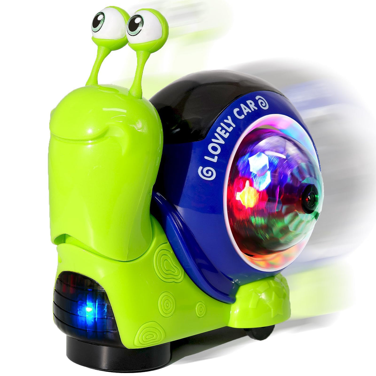 Hunfur snail toy with LED lights captivates toddlers during play