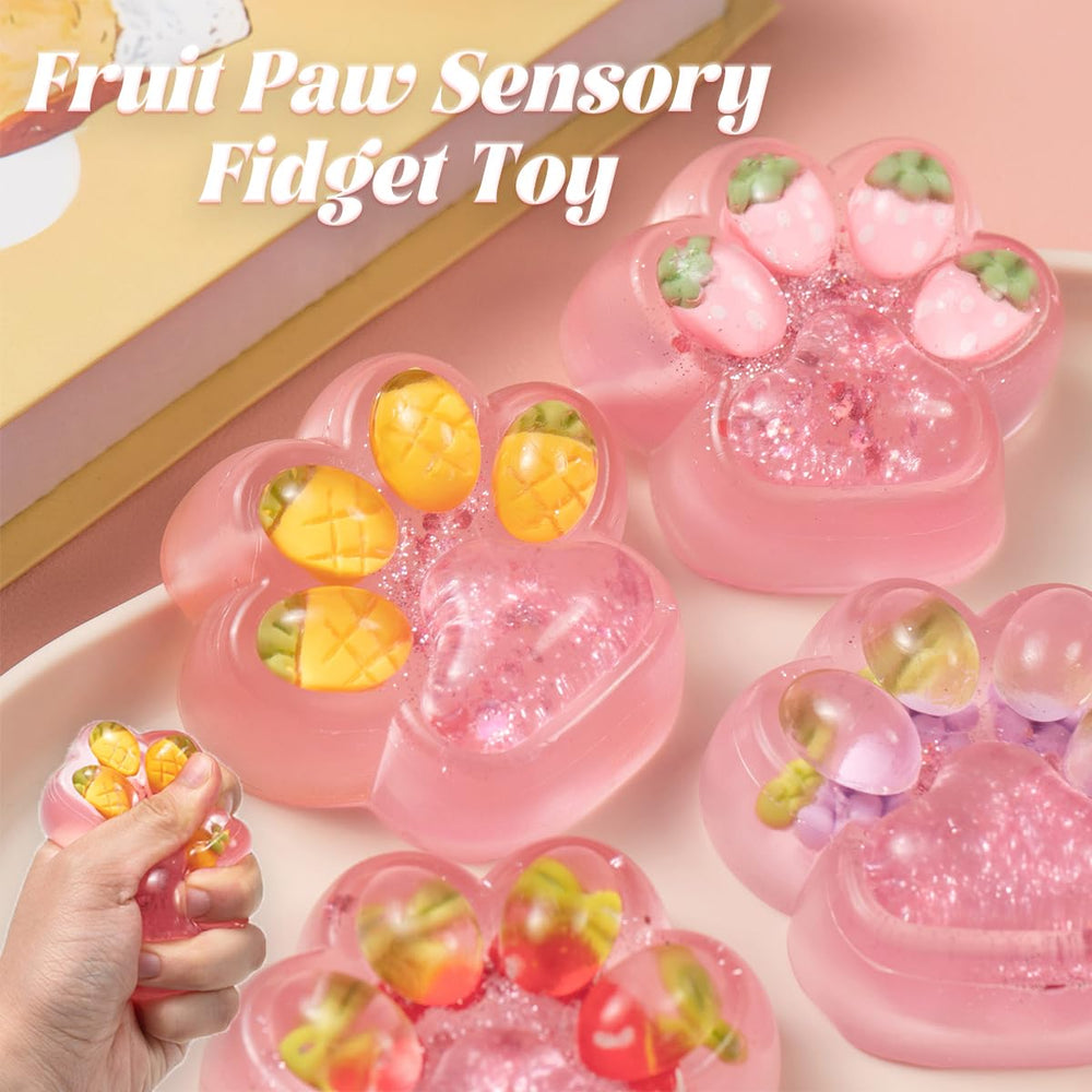 Hunfuthr fruit cat paw clear toy with grapes for quick focus breaks
