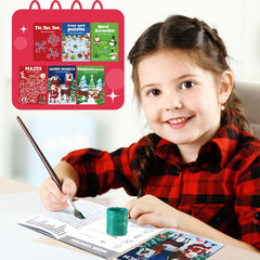 Hungdao Christmas mini activity book candy-cane pattern, easy portable entertainment