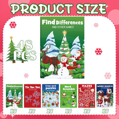 Hungdao Christmas mini activity book reindeer pattern, ideal stocking stuffer entertainment