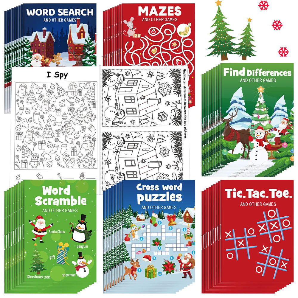 Hungdao Christmas mini activity book Santa pattern, portable quiet play for kids