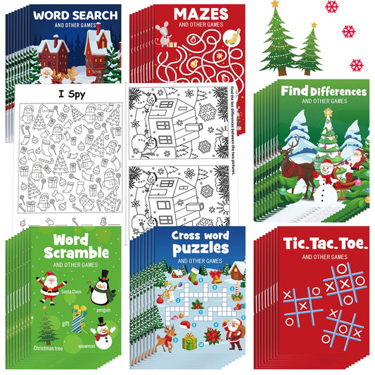 Hungdao Christmas mini activity book Santa pattern, portable quiet play for kids