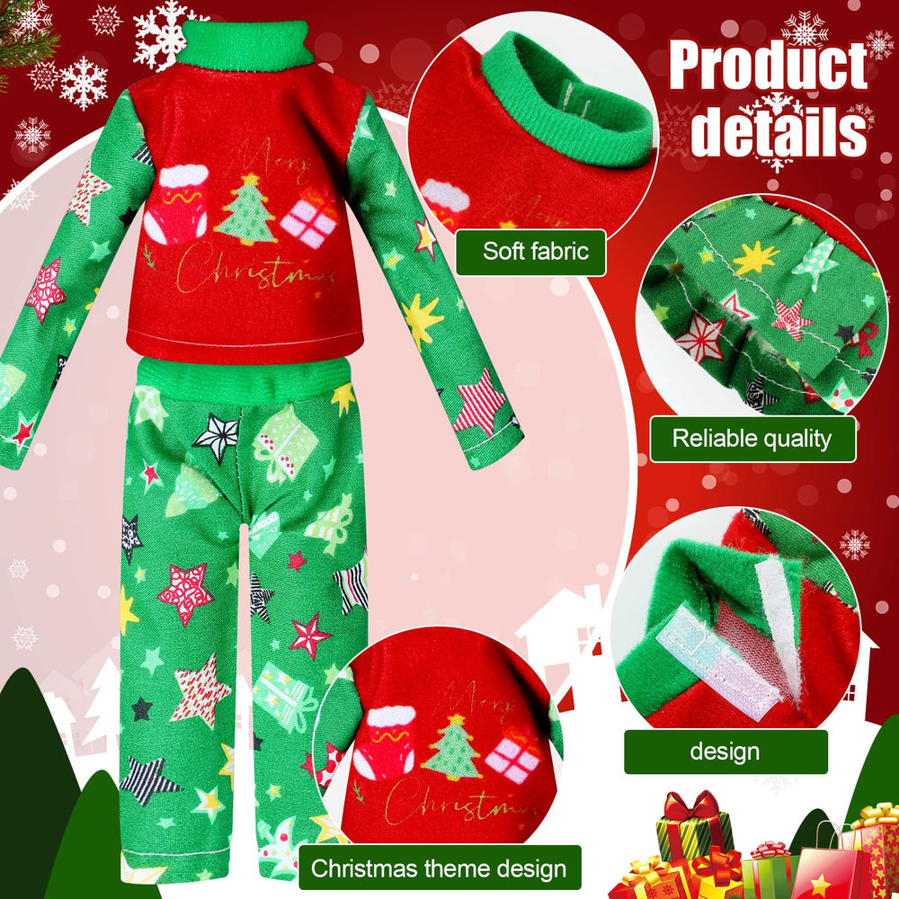 Hungdao doll clothes Christmas pattern closeup shows durable festive print.