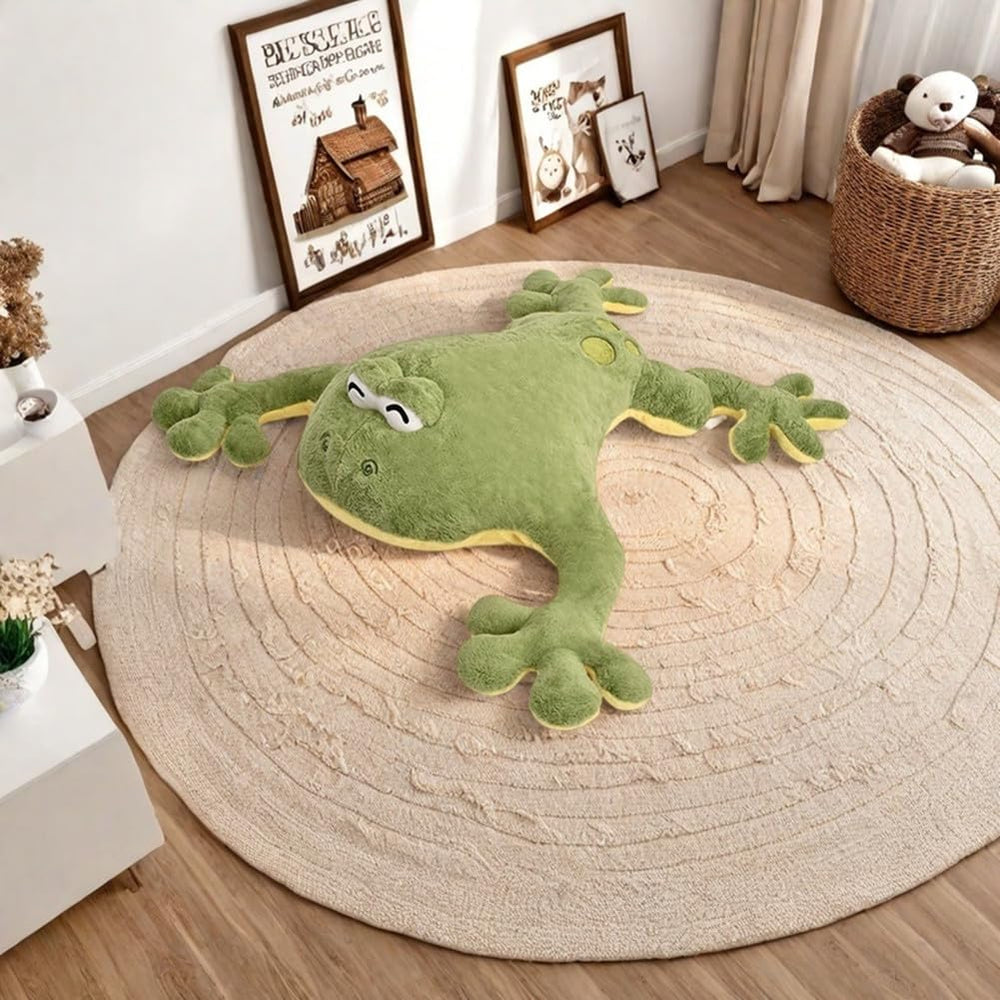 Huniupore large frog plush bedroom-scene adds cozy decor and charm