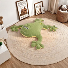 Huniupore large frog plush bedroom-scene adds cozy decor and charm