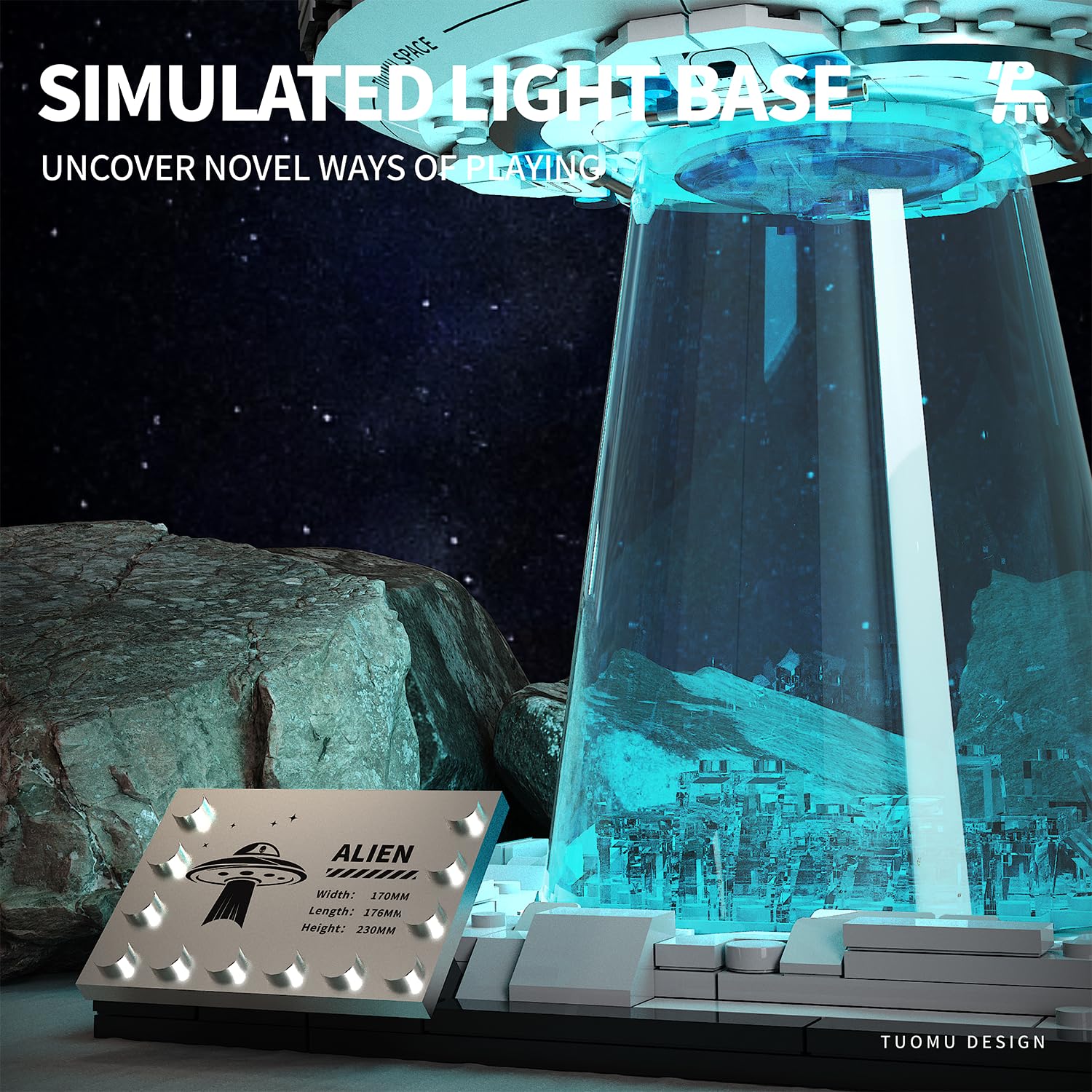HUNKING UFO LED-accents add a soft sci-fi glow to a desk or shelf