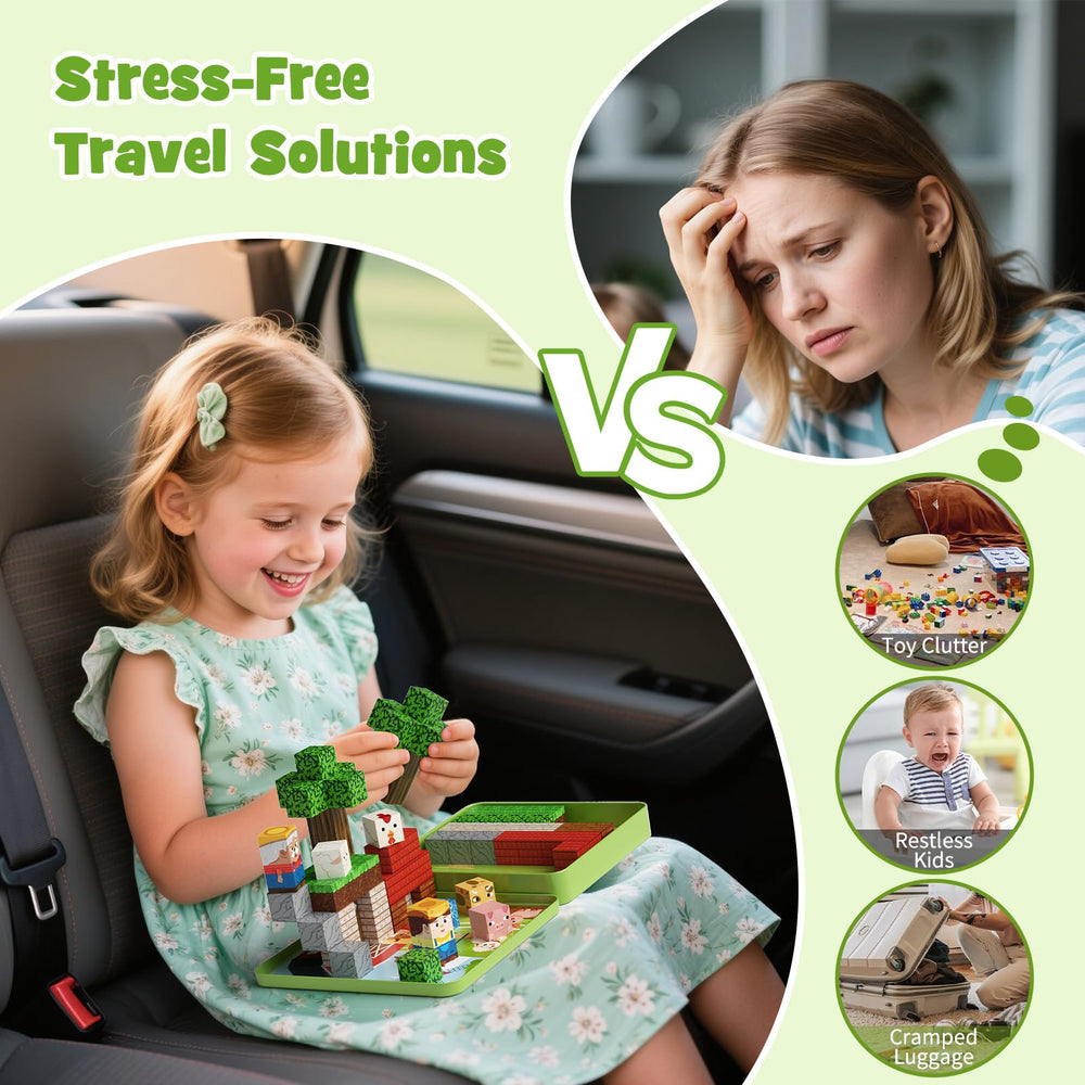 hunloot Compact play set supports screen-free learning on car and plane trips.