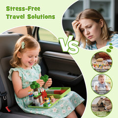 hunloot Compact play set supports screen-free learning on car and plane trips.
