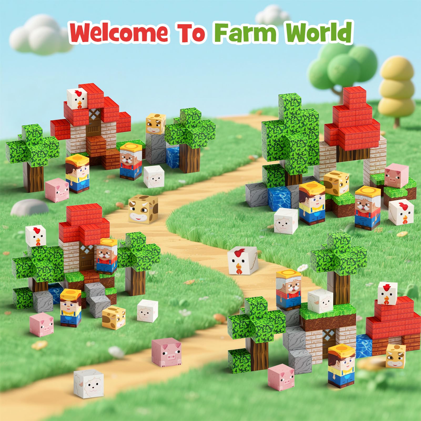 hunloot STEM-inspired farm play enhances color and shape recognition through pretend play.