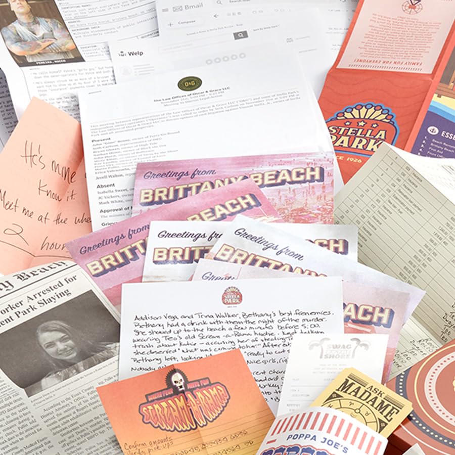 Hunt A Killer Amusement Park evidence photos support clue-driven sleuthing sessions.