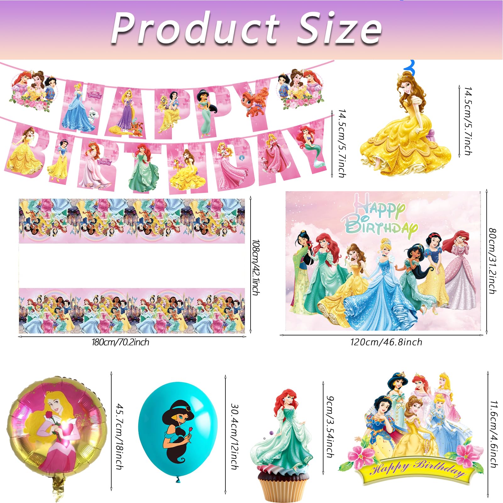 Hupalun princess balloons set enhances the festive atmosphere for kids.