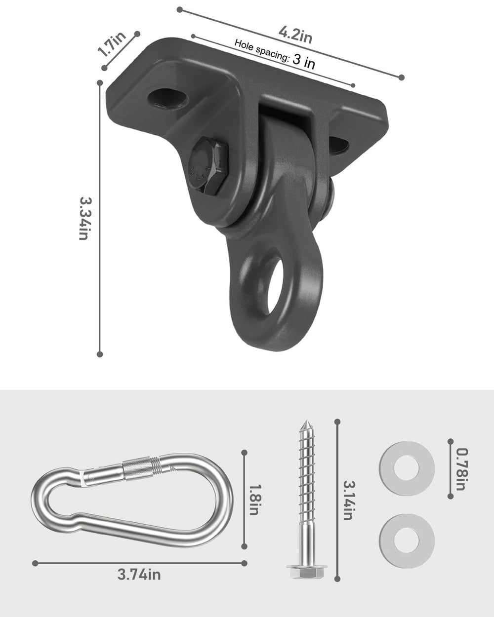 HUPBIPY double-bearing swivels reduce friction and noise during use.