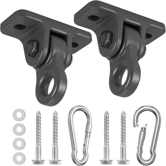HUPBIPY heavy-duty porch swing hangers in black for secure outdoor installations.