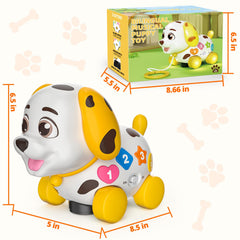 Hurdaos puppy toy features 9 colorful buttons teaching ABC, 123, and words.