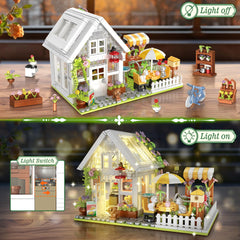 Husalari LED night lighting illuminates the greenhouse model