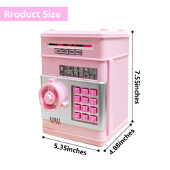 HUSAN piggy bank coin slot and bill slot for easy deposits and practice.