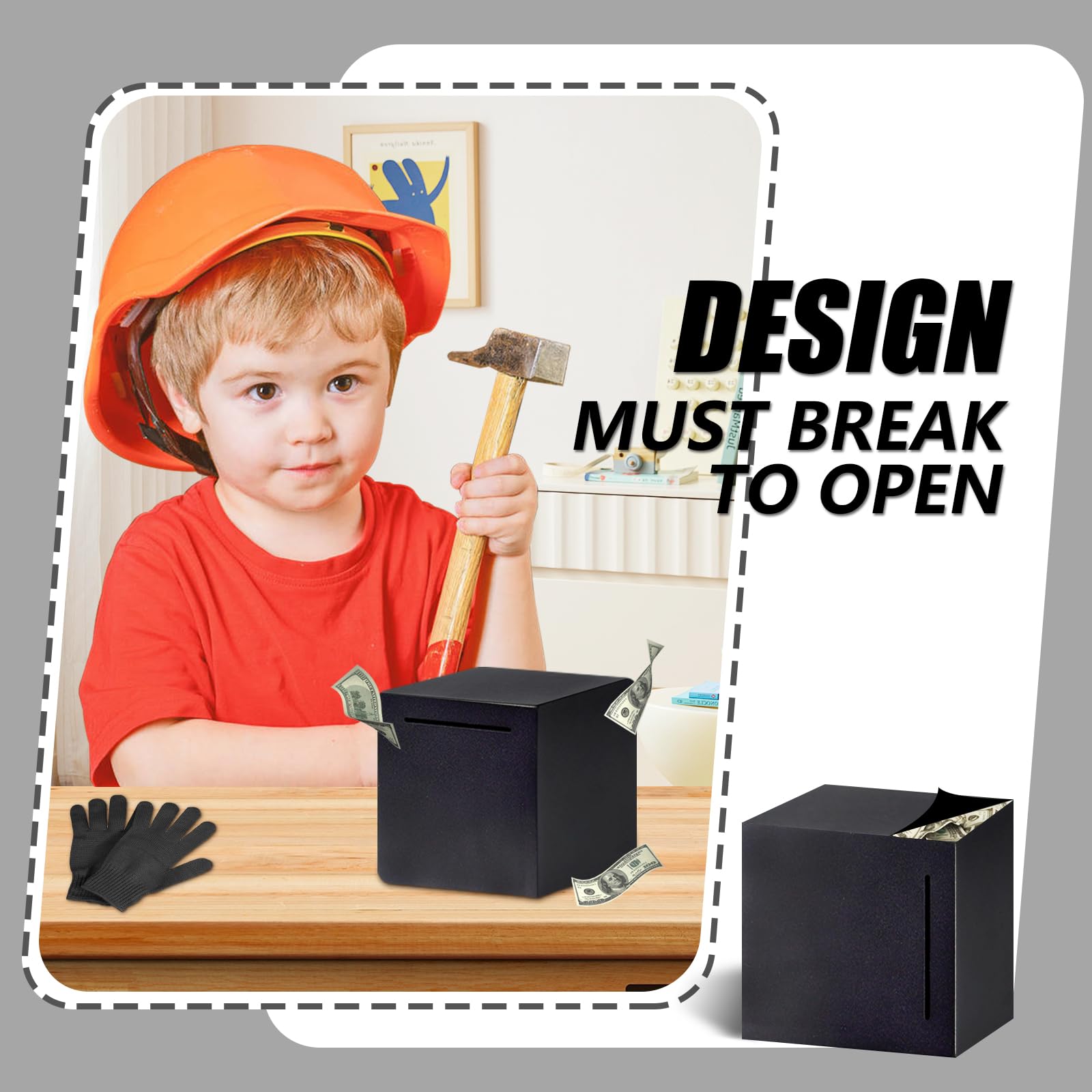 HUSAN piggy bank color options, top view highlights vibrant finishes for kids and adults.