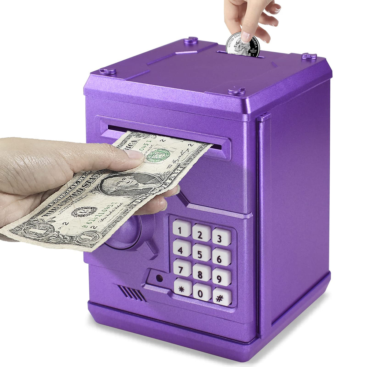 HUSAN piggy bank front view with digital password for secure saving