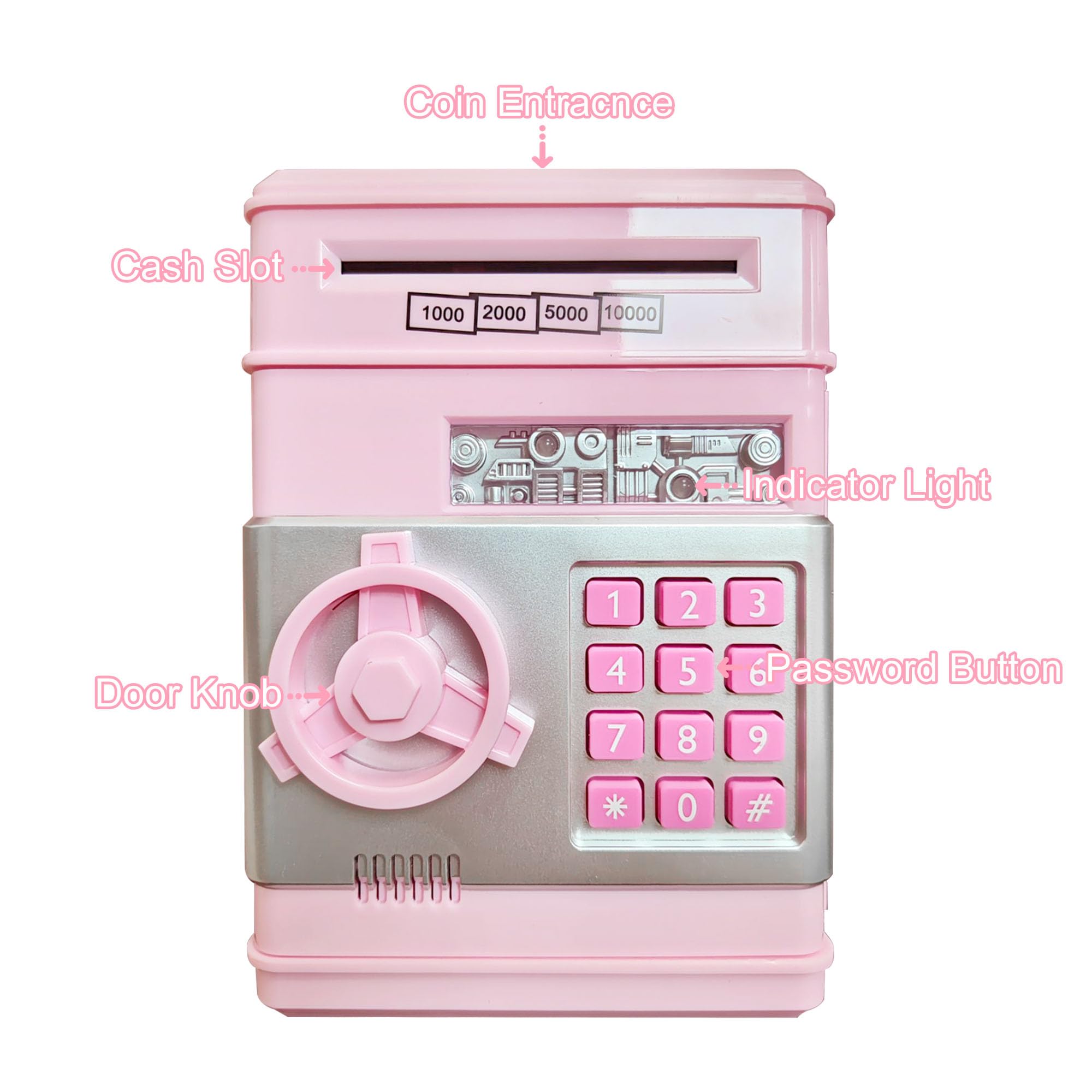 HUSAN piggy bank 4-digit password lock keeps savings private.