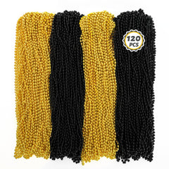 Huskein 120-piece New Year's beaded necklace in 33-inch blackgold for festive use