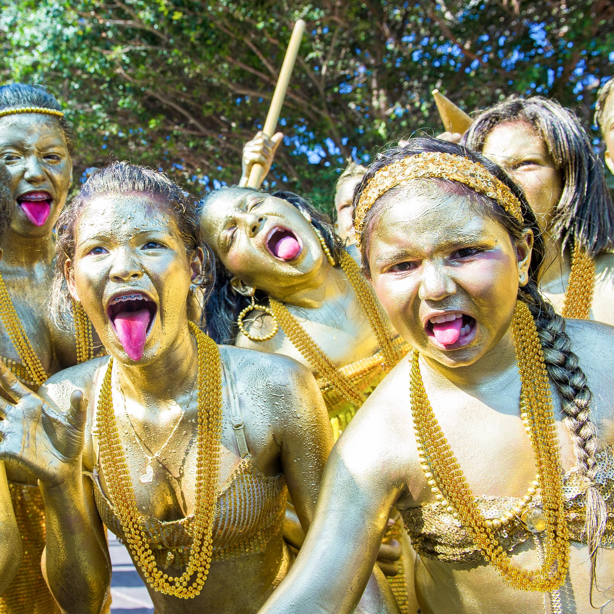 Huskein carnival gold accessory elevates outfits with radiant shimmer.
