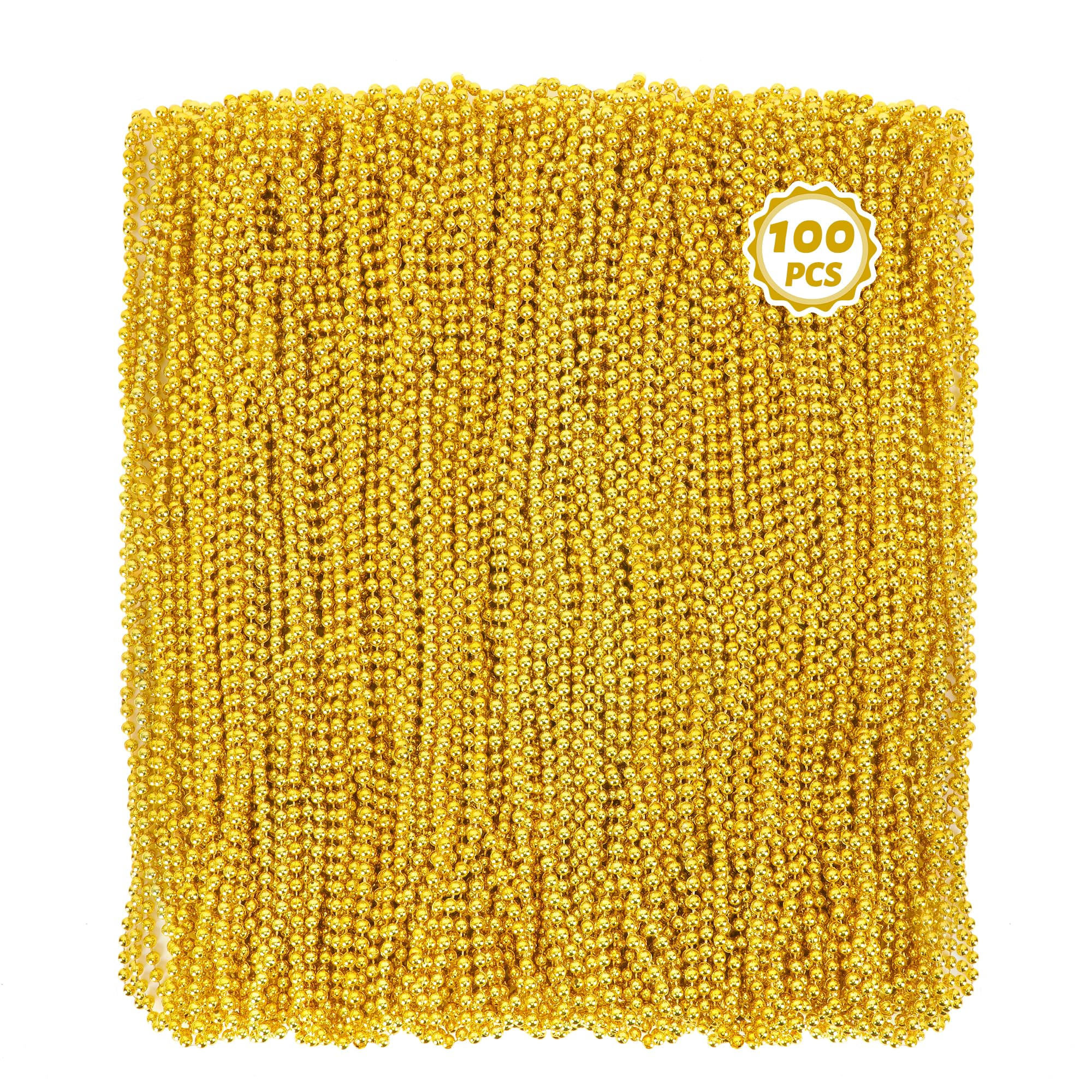 Huskein Mardi Gras beads 100pcs for festive parades and group outfits.