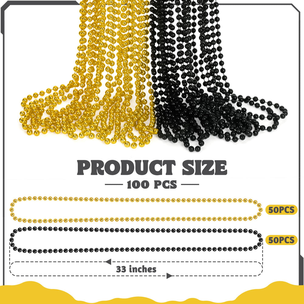 Huskein blackgold Mardi Gras beads, bold accessory for parades and parties.