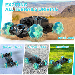HuToYii stunt car's 4WD motor delivers speed and climbing power for thrilling races