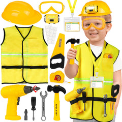 HUUIDY construction vest and hard hat for safe pretend play adventures