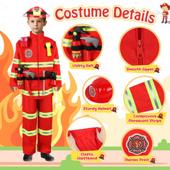 HUUIDY firefighter helmet with light for nighttime rescue pretend play.