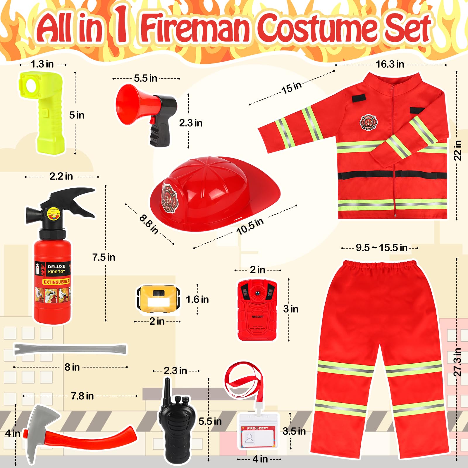 HUUIDY name tag and recorder add authentic costume details.
