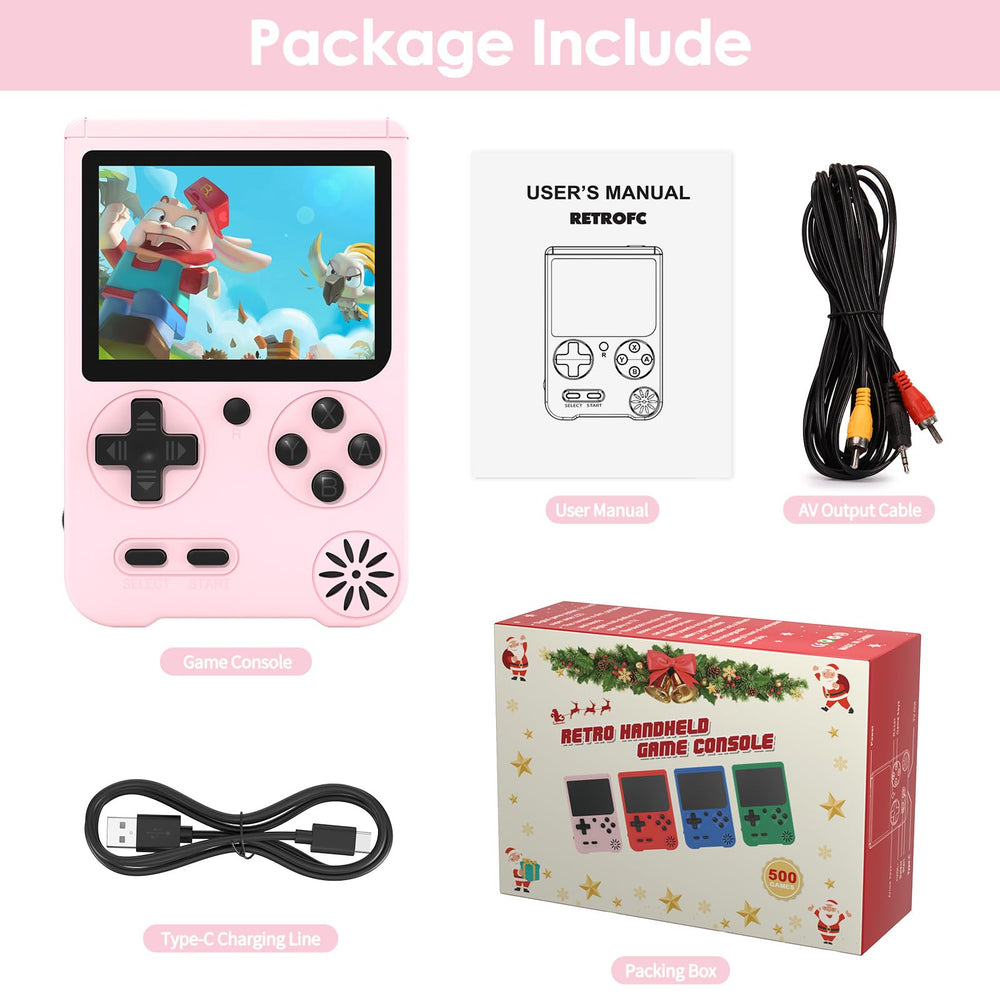 Huunad pink gift-ready handheld console, great for festivals or birthdays.