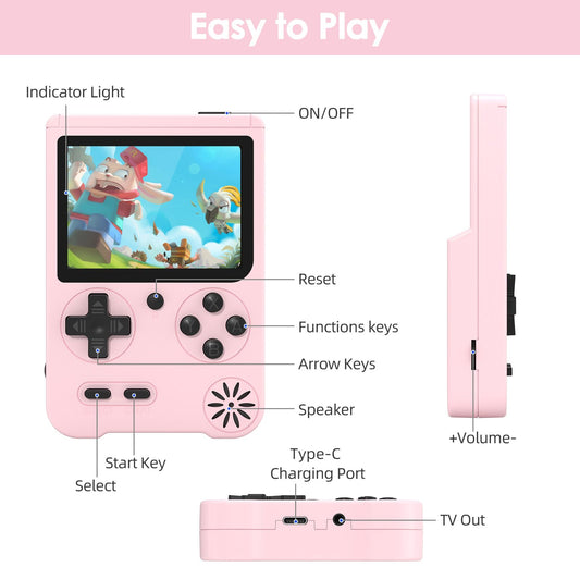 Huunad TV output connection enables playing on a larger screen from the console.