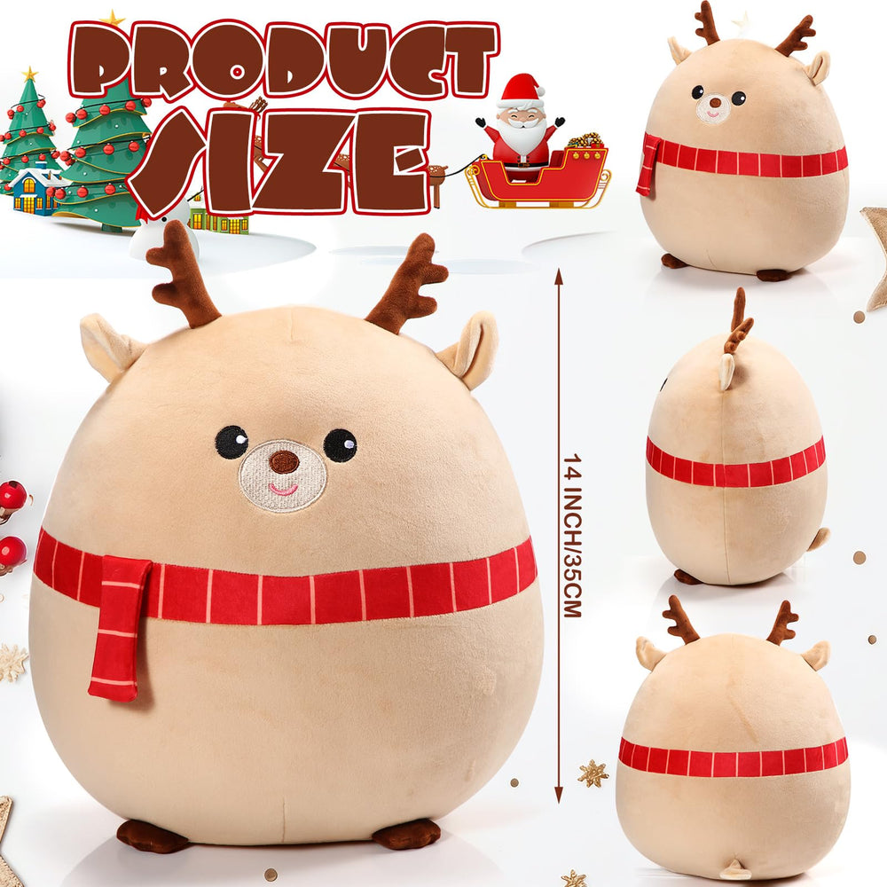 Huwena Christmas reindeer pillow on sofa adds festive warmth and charm.