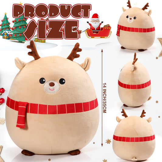Huwena Christmas reindeer pillow on sofa adds festive warmth and charm.