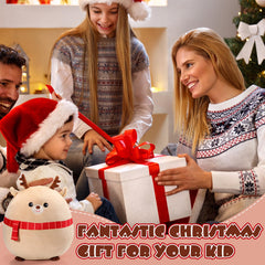 Huwena reindeer pillow decorative corner setup enhances holiday ambiance.