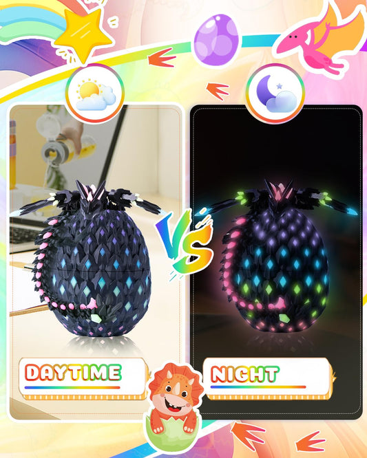 HUWUV rainbow-colored 3D printed dragon egg with textured surface