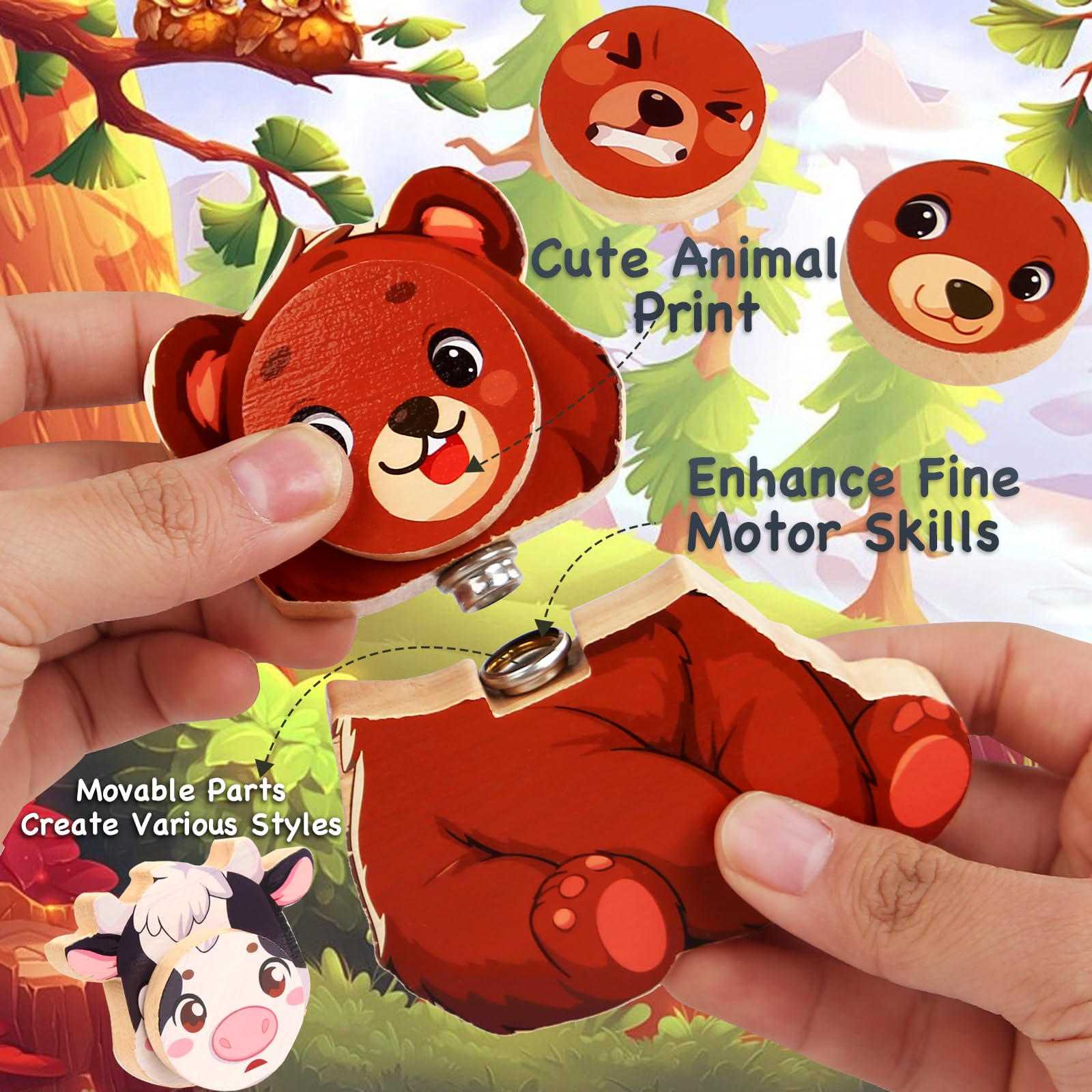 HUZU Animal Snap bear blocks support storytelling and creative construction.