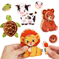 HUZU Animal Snap cow blocks promote imaginative play and motor skill development.