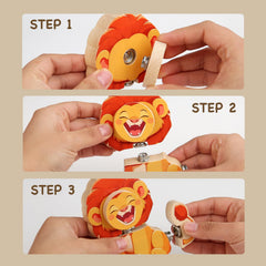 HUZU Animal Snap lion blocks invite adventurous play with expressive faces.