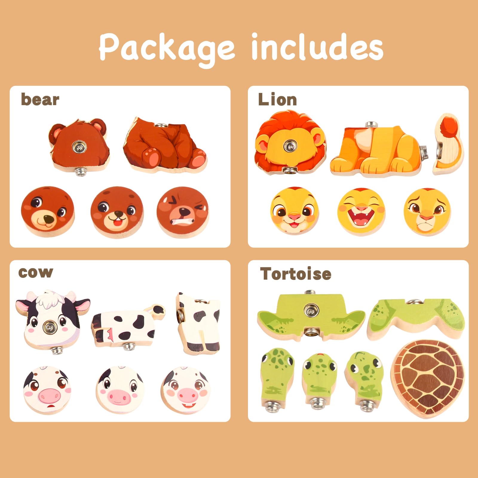 HUZU Animal Snap set is compact for travel and easy storage.